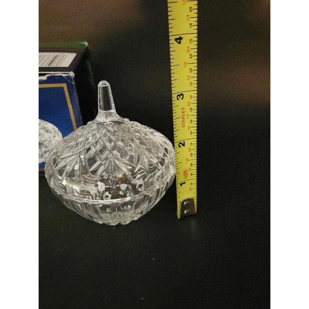 Vintage Cristal d'Arques Louvois 24% Lead Crystal Lidded Trinket Dish Box 3.25